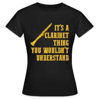 Clarinet - Women's T-Shirt - black - Front - AI Model Female 172 dark (172cm)