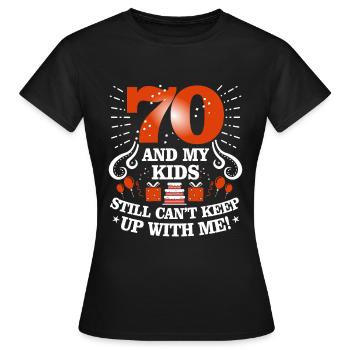 70th Birthday - Women's T-Shirt - black - Front - AI Model Female 172 dark (172cm)