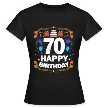 70th Birthday - Women's T-Shirt - black - Front - AI Model Female 172 dark (172cm)