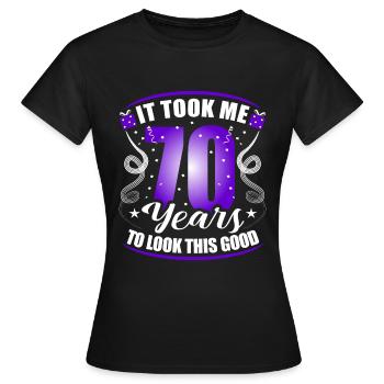 70th Birthday - Women's T-Shirt - black - Front - AI Model Female 172 dark (172cm)
