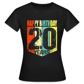 20. Geburtstag - Frauen T-Shirt - Schwarz - Vorne - AI Model Female 172 dark (172cm)