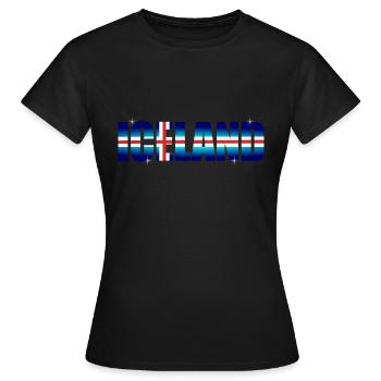 Islande - T-shirt Femme - noir - Devant - AI Model Female 172 dark (172cm)