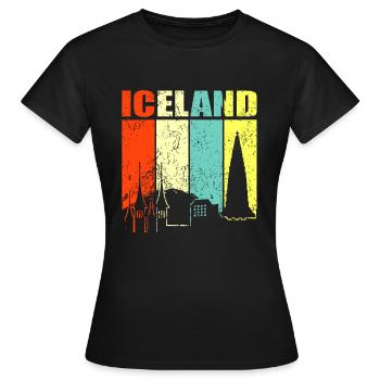 Islande - T-shirt Femme - noir - Devant - AI Model Female 172 dark (172cm)