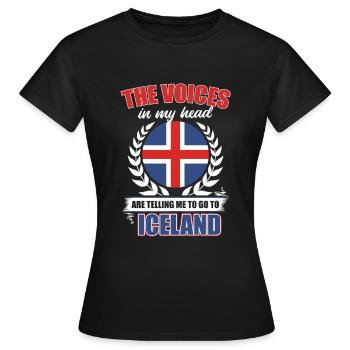 Islande - T-shirt Femme - noir - Devant - AI Model Female 172 dark (172cm)