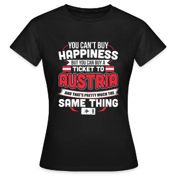 Autriche - T-shirt Femme - noir - Devant - AI Model Female 172 dark (172cm)