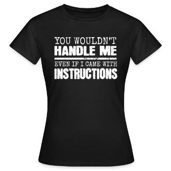 funny saying funny sayings - Women's T-Shirt - black - Front - AI Model Female 172 dark (172cm)