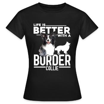 Border Collie - T-shirt Femme - noir - Devant - AI Model Female 172 dark (172cm)