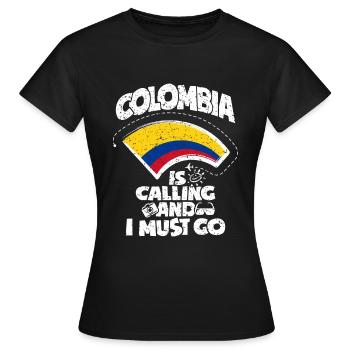 Kolumbien - Frauen T-Shirt - Schwarz - Vorne - AI Model Female 172 dark (172cm)