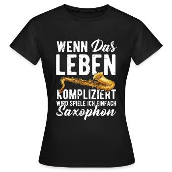 Saxophone - Frauen T-Shirt - Schwarz - Vorne - AI Model Female 172 dark (172cm)