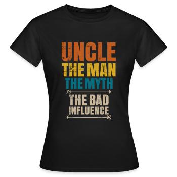 oncle - T-shirt Femme - noir - Devant - AI Model Female 172 dark (172cm)