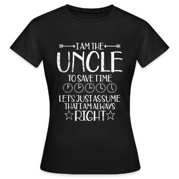 oncle - T-shirt Femme - noir - Devant - AI Model Female 172 dark (172cm)