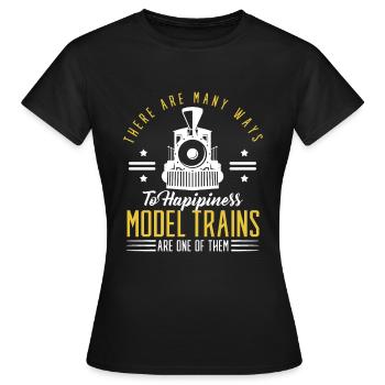 Train trains train modèle - T-shirt Femme - noir - Devant - AI Model Female 172 dark (172cm)