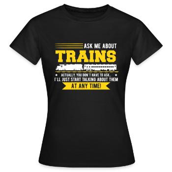 Train trains train modèle - T-shirt Femme - noir - Devant - AI Model Female 172 dark (172cm)