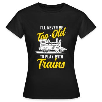 Train trains train modèle - T-shirt Femme - noir - Devant - AI Model Female 172 dark (172cm)