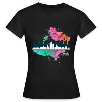 Leipzig - T-shirt Femme - noir - Devant - AI Model Female 172 dark (172cm)