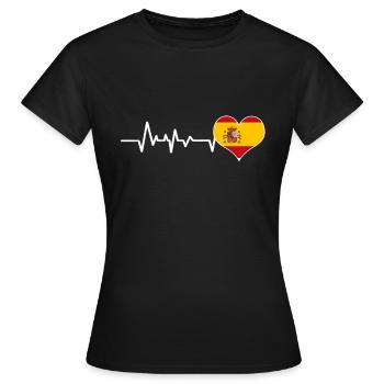 Espagne - T-shirt Femme - noir - Devant - AI Model Female 172 dark (172cm)