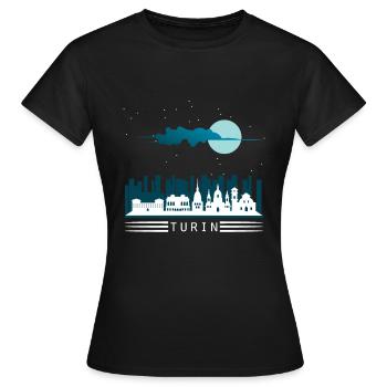Turin - T-shirt Femme - noir - Devant - AI Model Female 172 dark (172cm)
