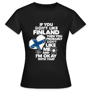 Finlande - T-shirt Femme - noir - Devant - AI Model Female 172 dark (172cm)