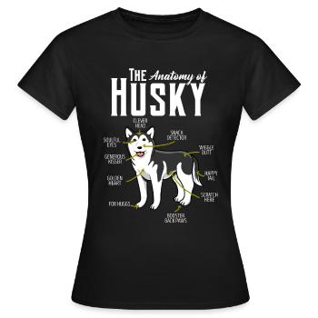 Husky - T-shirt Femme - noir - Devant - AI Model Female 172 dark (172cm)