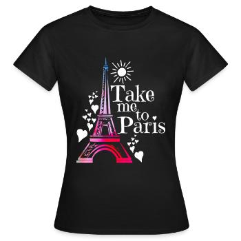 Paris - Women's T-Shirt - black - Front - AI Model Female 172 dark (172cm)