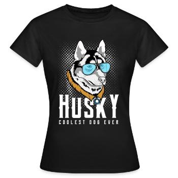 Husky - T-shirt Femme - noir - Devant - AI Model Female 172 dark (172cm)