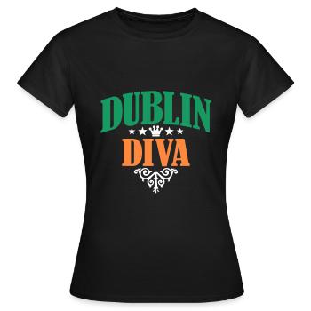 Irlande - T-shirt Femme - noir - Devant - AI Model Female 172 dark (172cm)