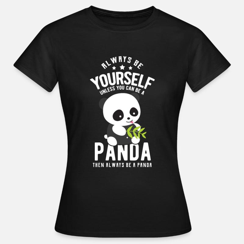 panda - T-shirt dam - svart