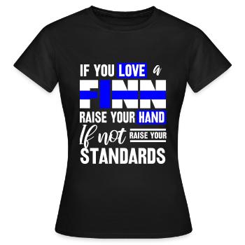 Finlande - T-shirt Femme - noir - Devant - AI Model Female 172 dark (172cm)