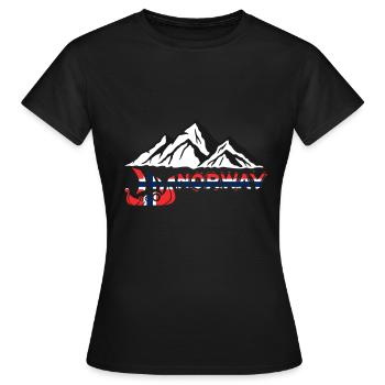 Noorwegen - Vrouwen T-shirt - zwart - Voor - AI Model Female 172 dark (172cm)