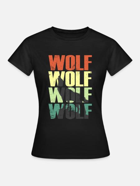 Wolf Wlfe Wolfsrudel Geschenk - Frauen T-Shirt - Schwarz