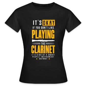 clarinet - Women's T-Shirt - black - Front - AI Model Female 172 dark (172cm)