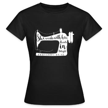 Coudre - T-shirt Femme - noir - Devant - AI Model Female 172 dark (172cm)