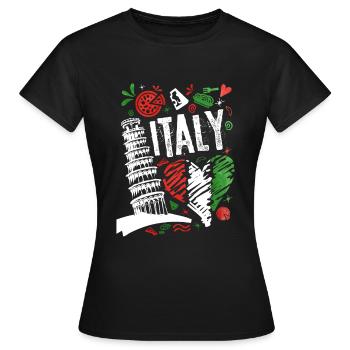 Italie - T-shirt Femme - noir - Devant - AI Model Female 172 dark (172cm)