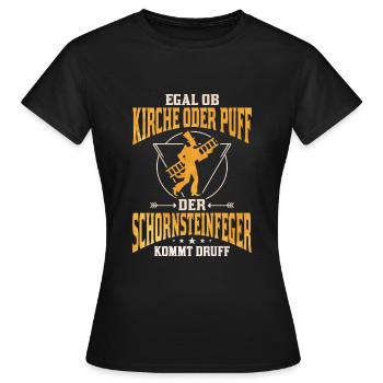 Schornsteinfeger - Frauen T-Shirt - Schwarz - Vorne - AI Model Female 172 dark (172cm)