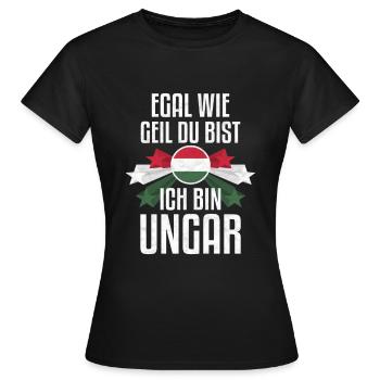 Ungarn Ungarn Geschenk Ungarn Geschenk Ungarn Lieb - Frauen T-Shirt - Schwarz - Vorne - AI Model Female 172 dark (172cm)
