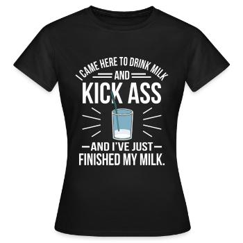 Milch - Frauen T-Shirt - Schwarz - Vorne - AI Model Female 172 dark (172cm)