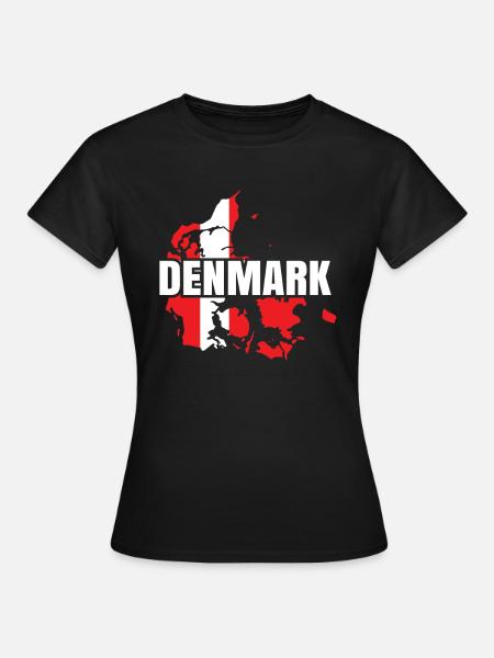 Dänemark - Dame-T-shirt - sort