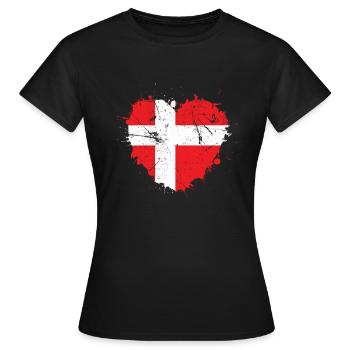 Dänemark - Frauen T-Shirt - Schwarz - Vorne - AI Model Female 172 dark (172cm)