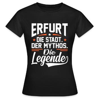 Erfurt - Frauen T-Shirt - Schwarz - Vorne - AI Model Female 172 dark (172cm)