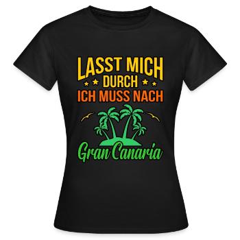 Gran Canaria - Frauen T-Shirt - Schwarz - Vorne - AI Model Female 172 dark (172cm)