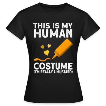 Cadeau de costume de moutarde - T-shirt Femme - noir - Devant - AI Model Female 172 dark (172cm)