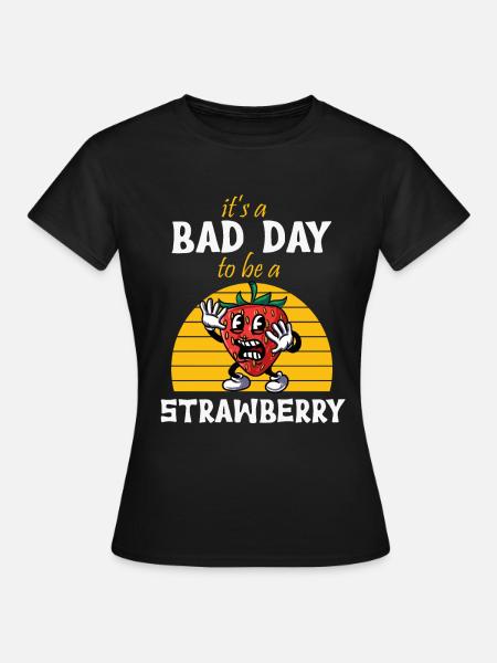 Erdbeere - Frauen T-Shirt - Schwarz