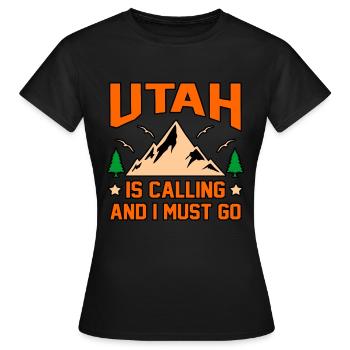 Utah Reist Geschenk - Frauen T-Shirt - Schwarz - Vorne - AI Model Female 172 dark (172cm)