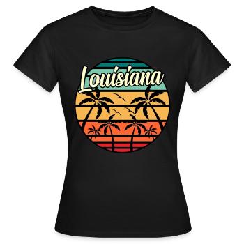 Louisiana Reist Geschenk - Frauen T-Shirt - Schwarz - Vorne - AI Model Female 172 dark (172cm)