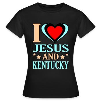 Ich Liebe Jesus Und Kentucky geschenk - Frauen T-Shirt - Schwarz - Vorne - AI Model Female 172 dark (172cm)