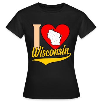 I Heart wisconsin cadeau - T-shirt Femme - noir - Devant - AI Model Female 172 dark (172cm)
