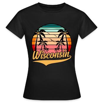 Cadeau de voyage dans le Wisconsin - T-shirt Femme - noir - Devant - AI Model Female 172 dark (172cm)