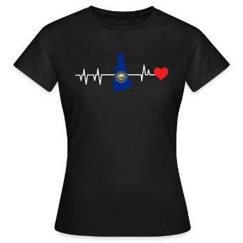 New Hampshire herzschlag geschenk - Frauen T-Shirt - Schwarz - Vorne - AI Model Female 172 dark (172cm)