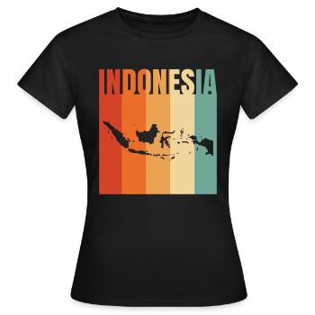 Indonesien Stadtbild Geschenk - Frauen T-Shirt - Schwarz - Vorne - AI Model Female 172 dark (172cm)