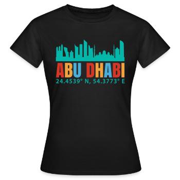 Abou Dhabi - T-shirt Femme - noir - Devant - AI Model Female 172 dark (172cm)